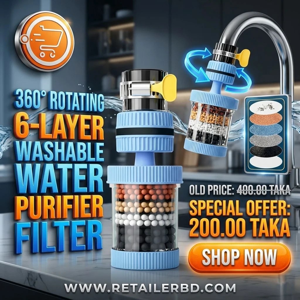 360° Rotating 6-Layer Washable Water Purifier Filter 1 pcs