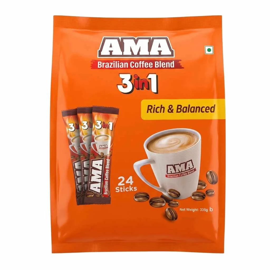 Ama 3in1 Authentic Brazilian Coffee Blend 14g (24 Sticks)