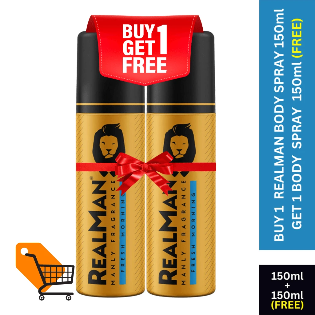BUY 1 Realman Body Spray MORNING 150ml + GET 1 Realman Body Spray MORNING 150ml FREE