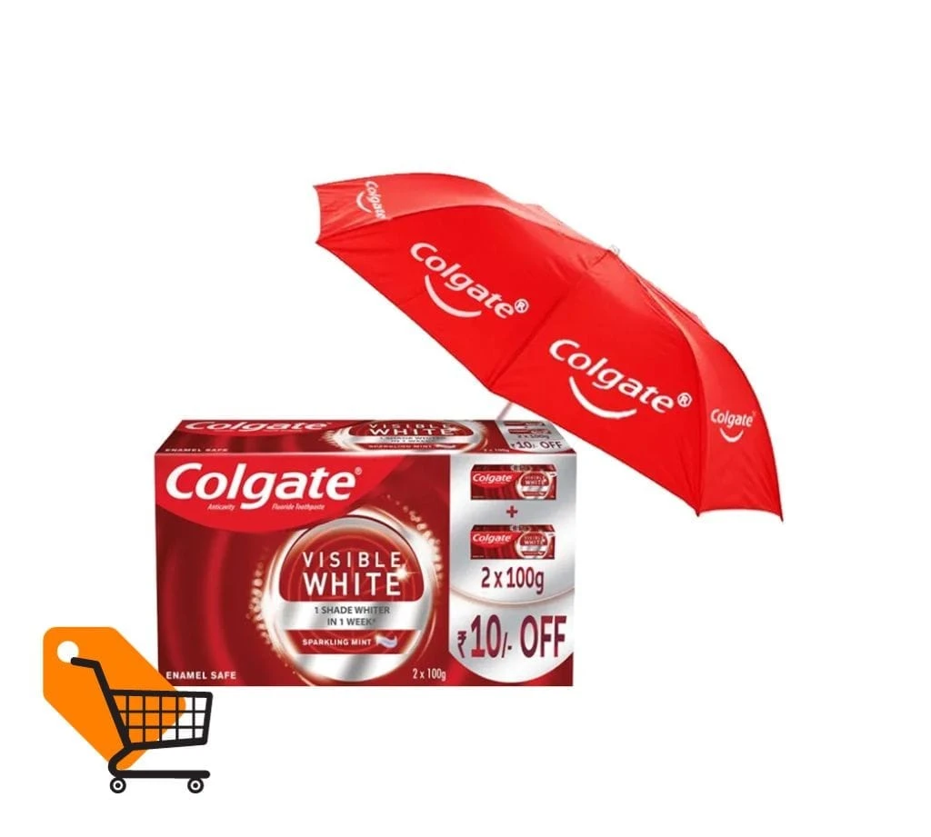 Colgate Visible White Toothpaste 200gm (1 Pcs Umbrella Free)