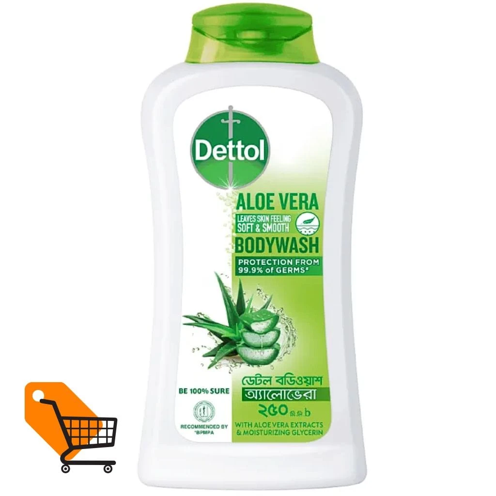 Dettol Aloe Vera Leaves Skin Feeling Soft & Smooth Bodywash 250ml