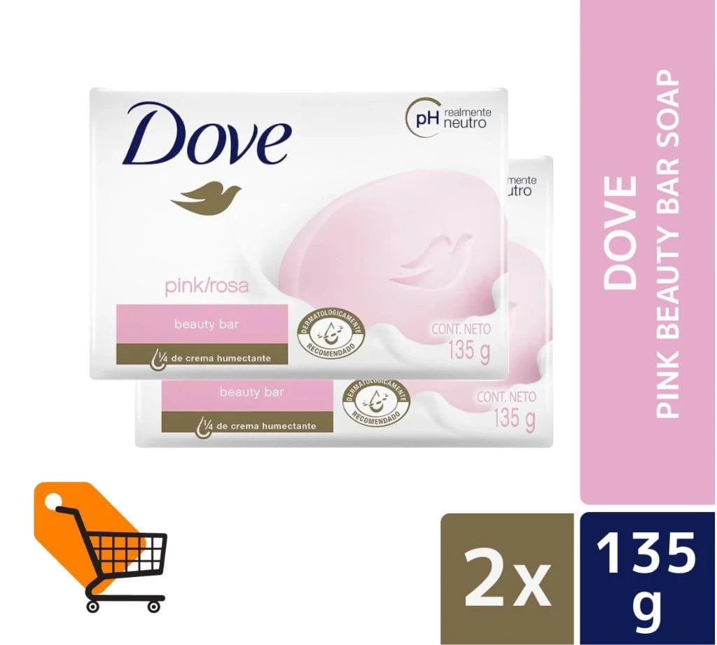 Dove Beauty Bar Soap Pink 135g (Bundle of 2)