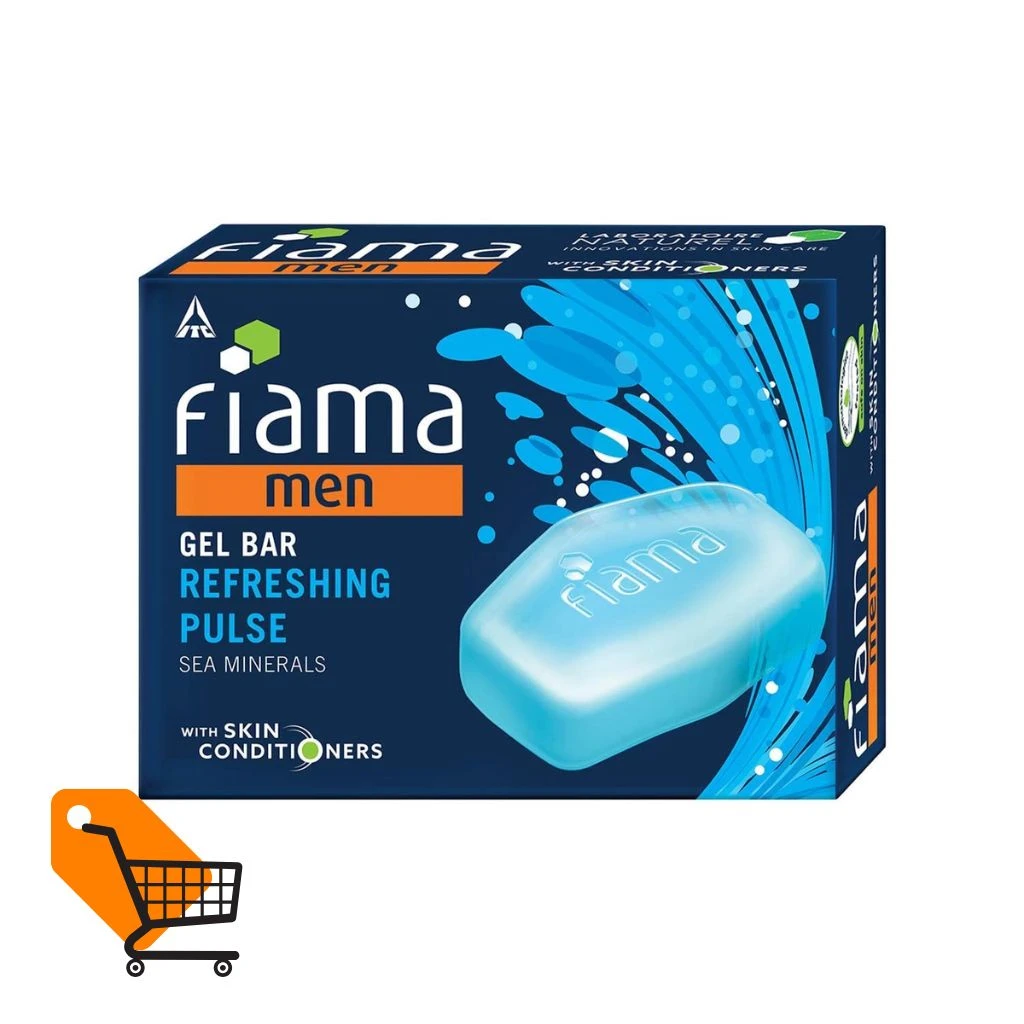 Fiama Men Gel Bar Refreshing Pulse Sea Minerals with Skin Conditioners 125g