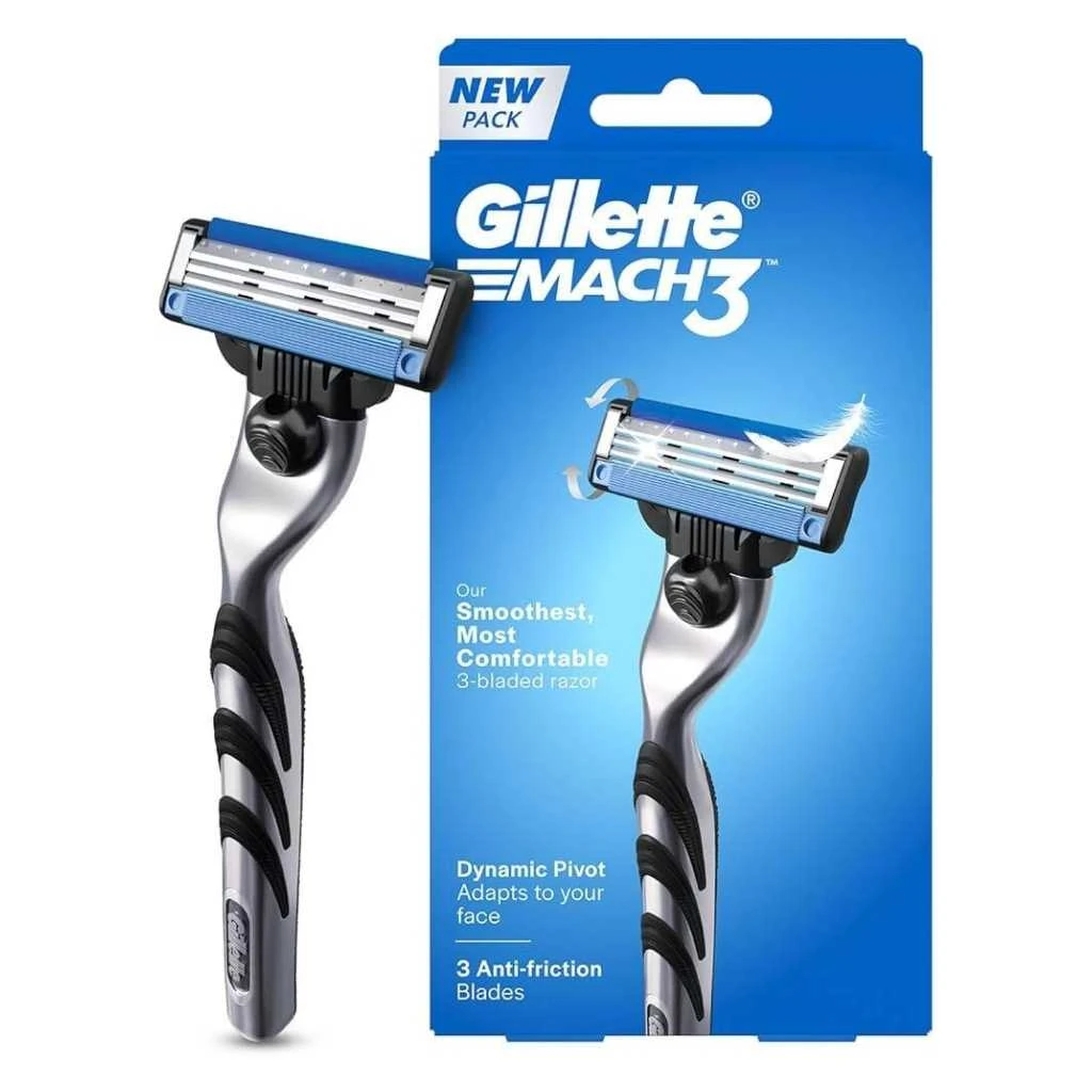 Gillette Mach 3 Anti Friction Smoothest Razor 3 Blade 1 Pcs