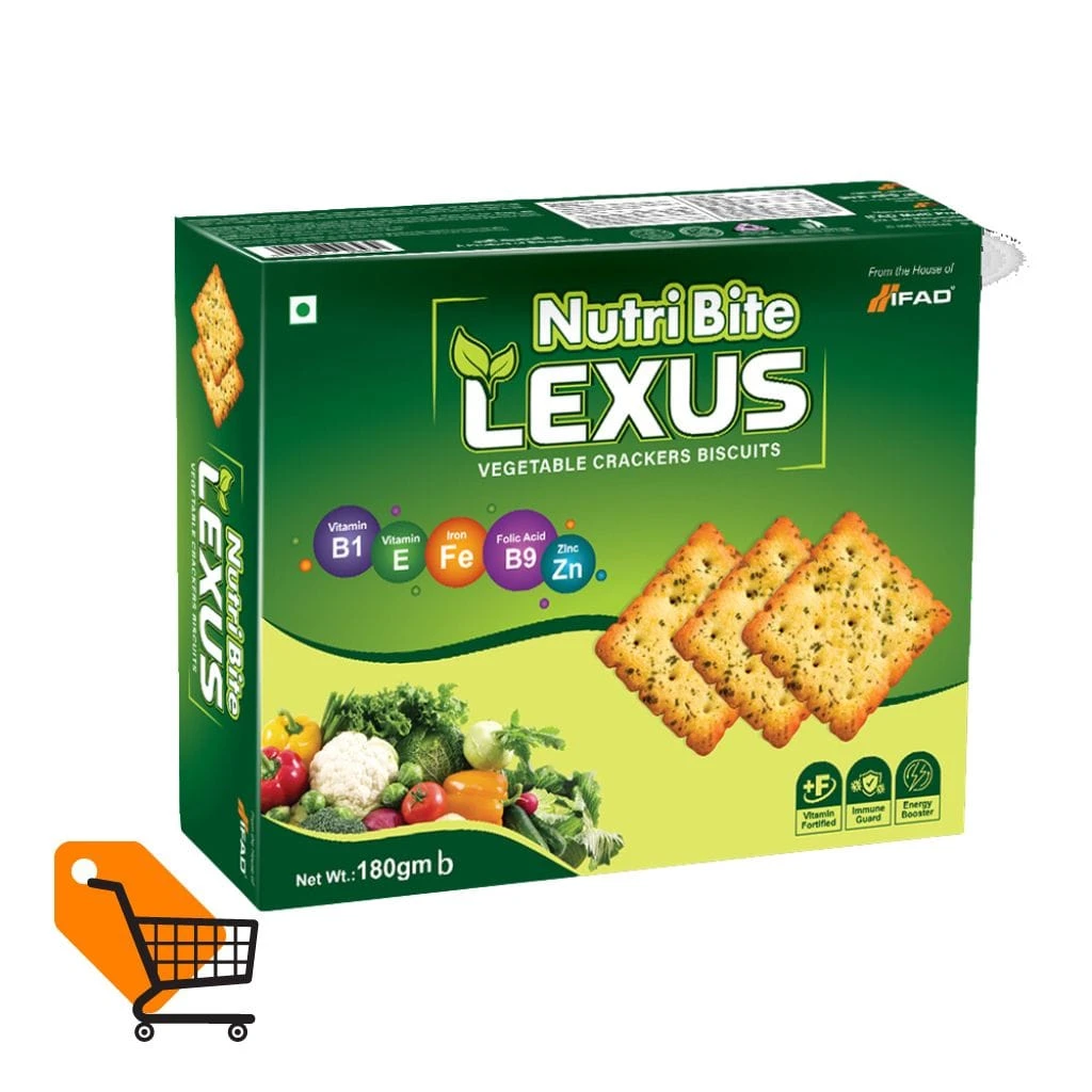 IFAD Nutri Bite Lexus Vegetable Crackers Biscuit 150 gm