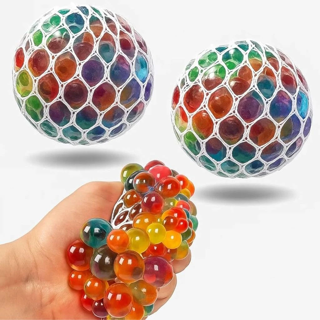 Mesh Squishy Ball Stress Relief Squishy Squeeze Ball Finger Exercise Toys Anti-Stress 1pcs