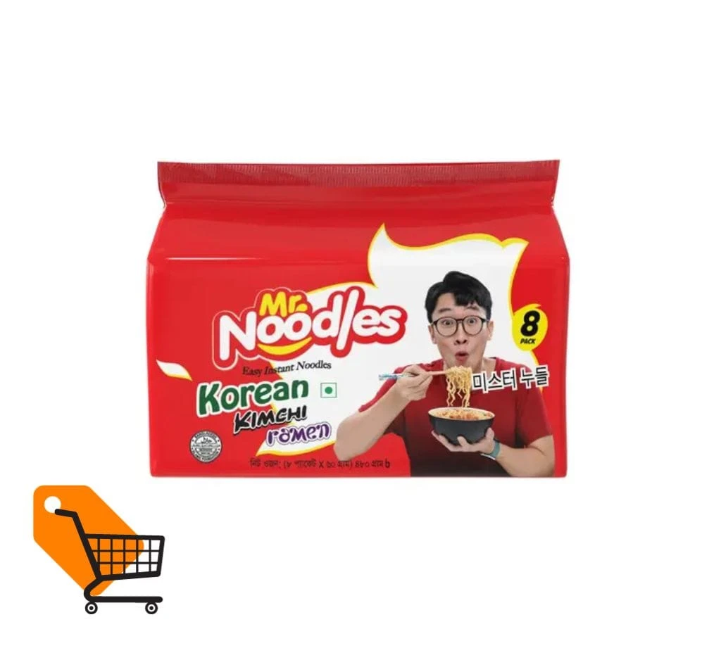 Mr. Noodles Korean Kimchi Ramen Easy Instant Noodles 8 Pack 480 gm