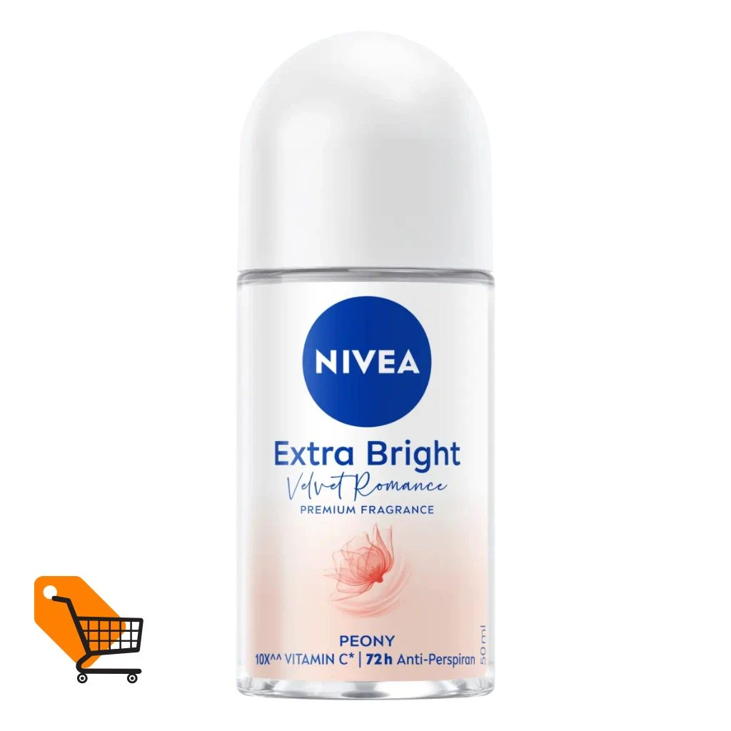 Nivea Extra Bright Velvet Romance Premium Fragrance Peony Roll On 50ml