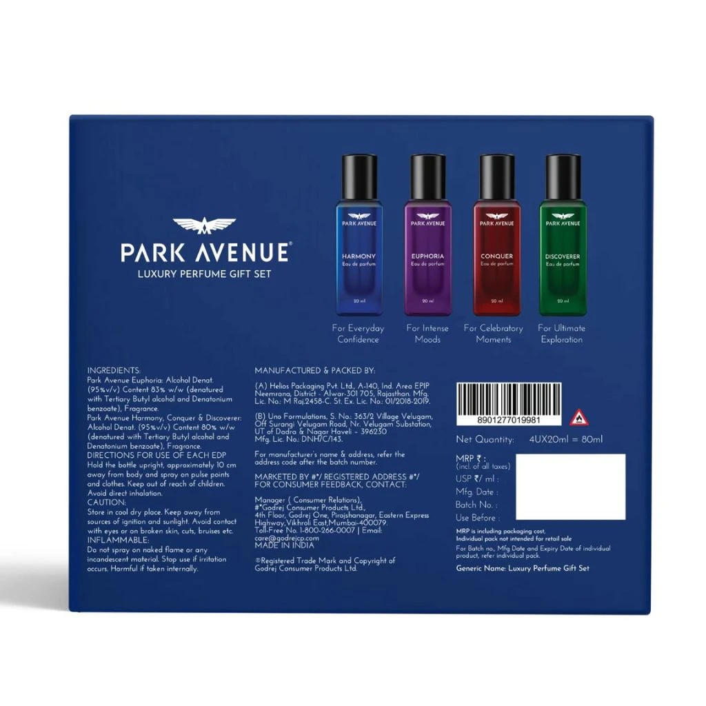Park Avenue Luxury Perfume Gift Set for Men | 4 x 20ml - Photo 4