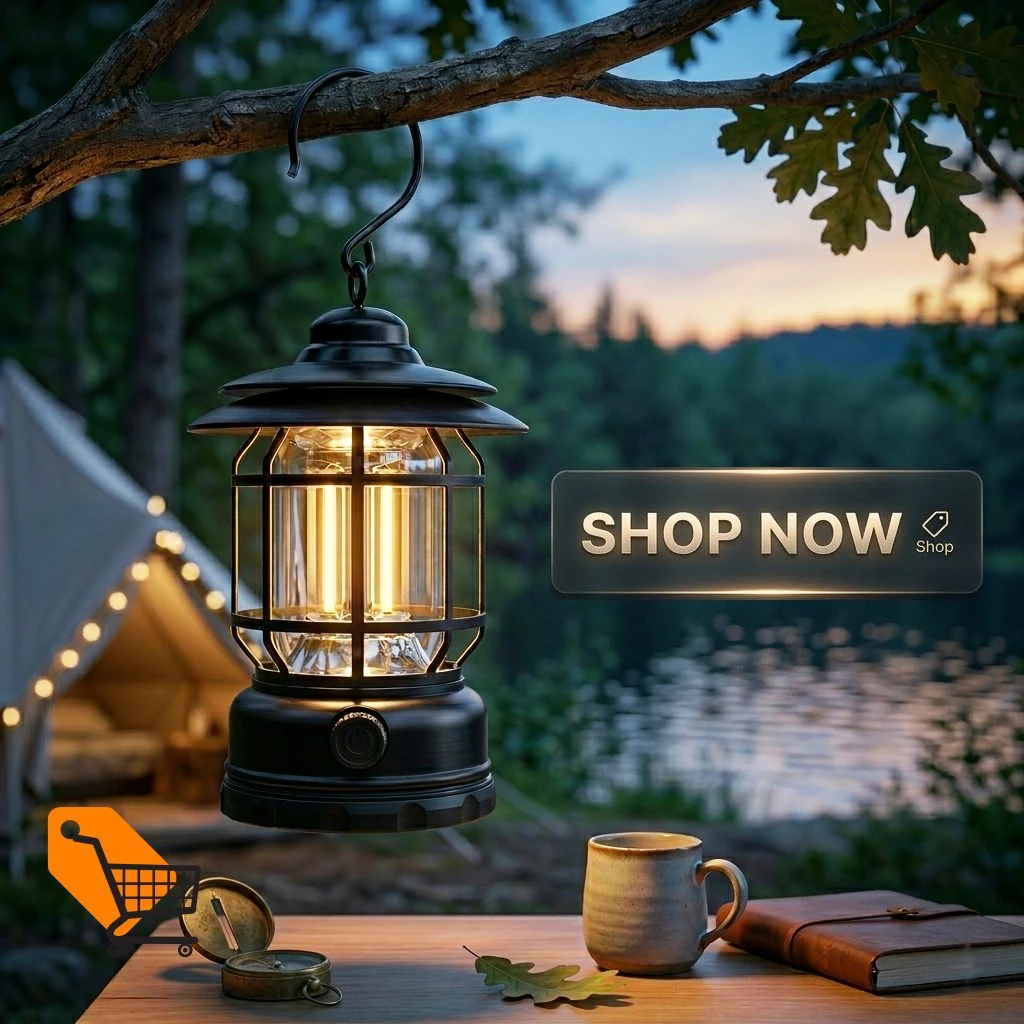 Portable Multifunctional Outdoor Hanging Metal Rechargeable LED Camping Lamp