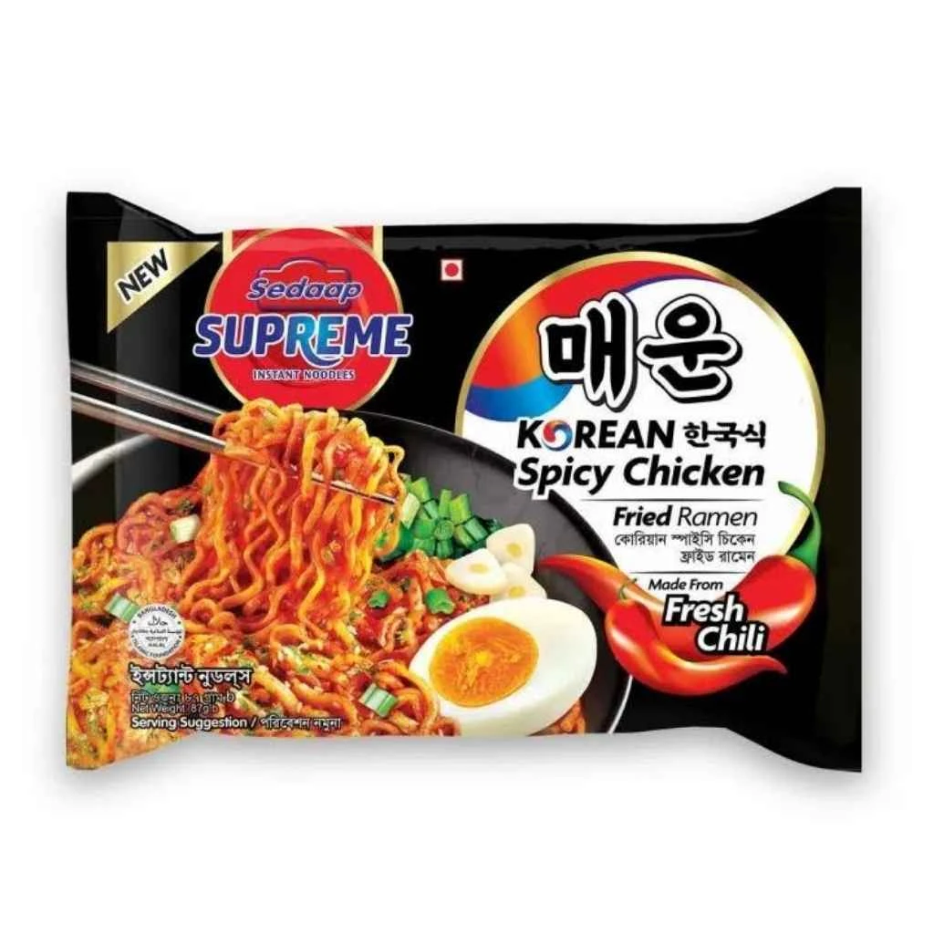 Sedaap Supreme Instant Noodles Korean Spicy Chicken Fried Ramen 87g