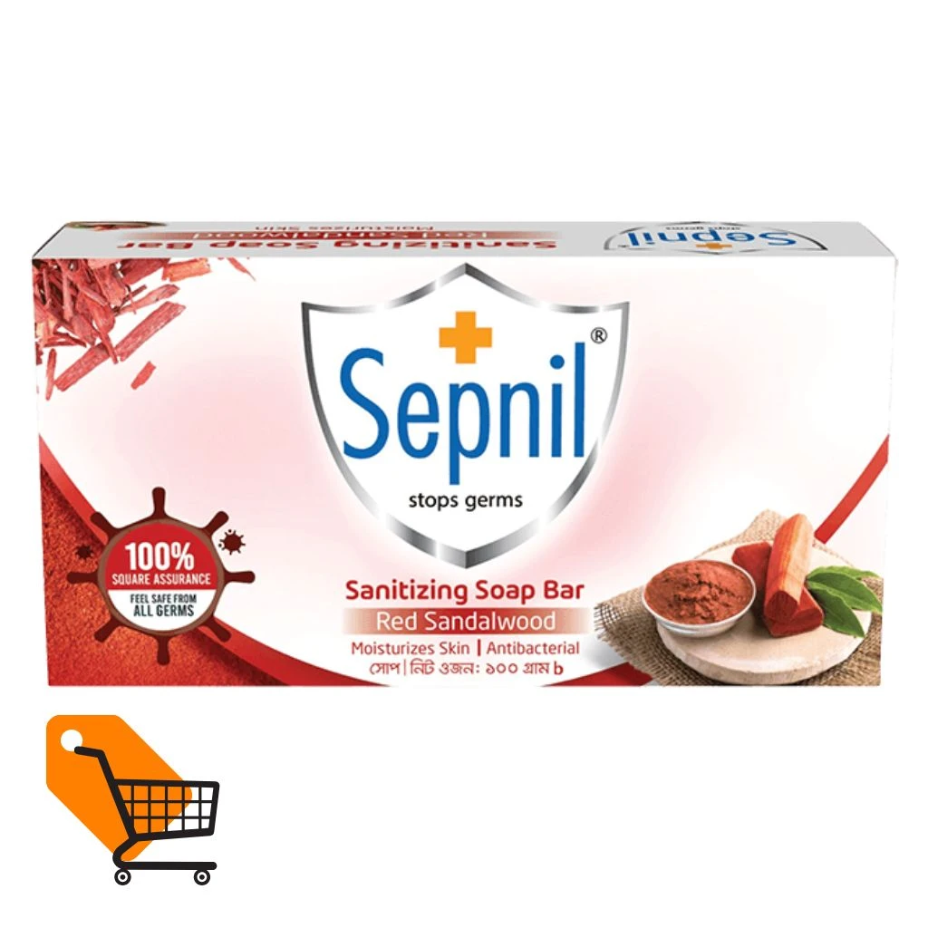 Sepnil Sanitizing Red Sandalwood Moisturizes Skin Antibacterial Soap Bar 100g