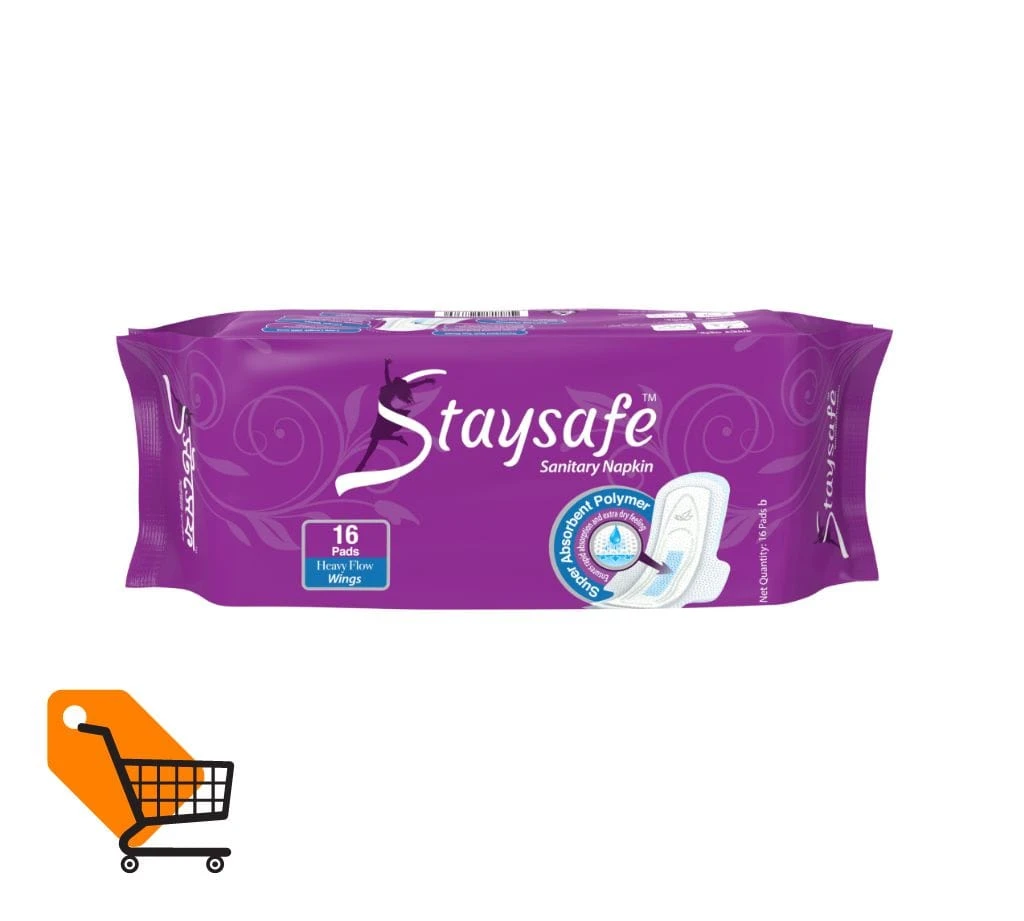 Staysafe Sanitary Napkin 16 Pads (Heavy Flow Wings)