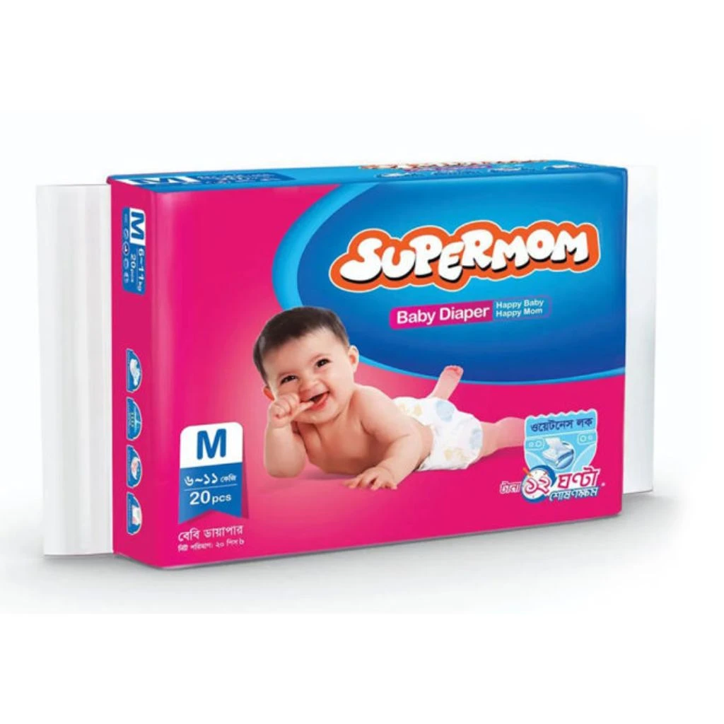 Supermom Belt System Baby Diaper Medium Size (6-11 kg) 20pcs