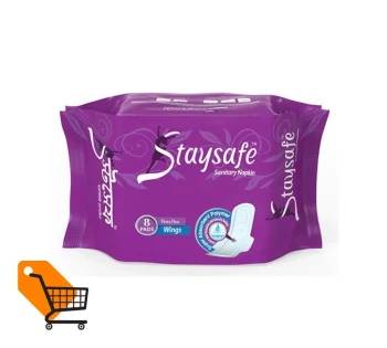 Staysafe Sanitary Napkin 08 Pads with 2 pads free (Heavy Flow Wings)