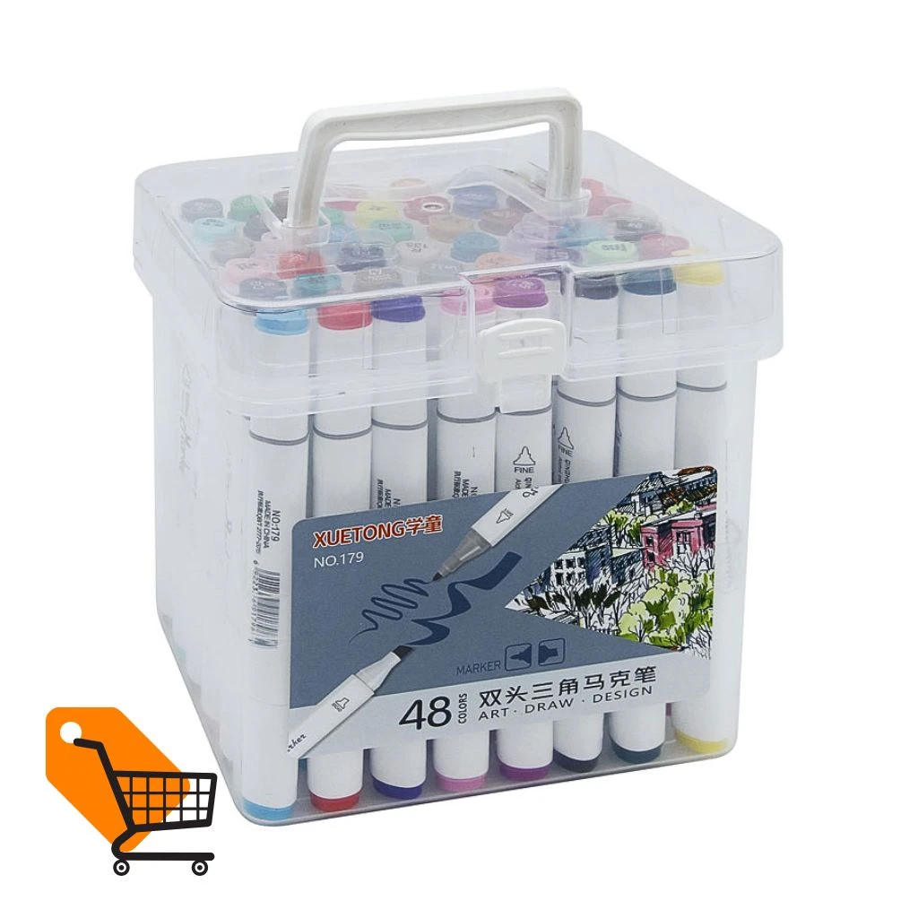 XUETONG Alcohol Dual Tip Art Marker Set 48 Colors