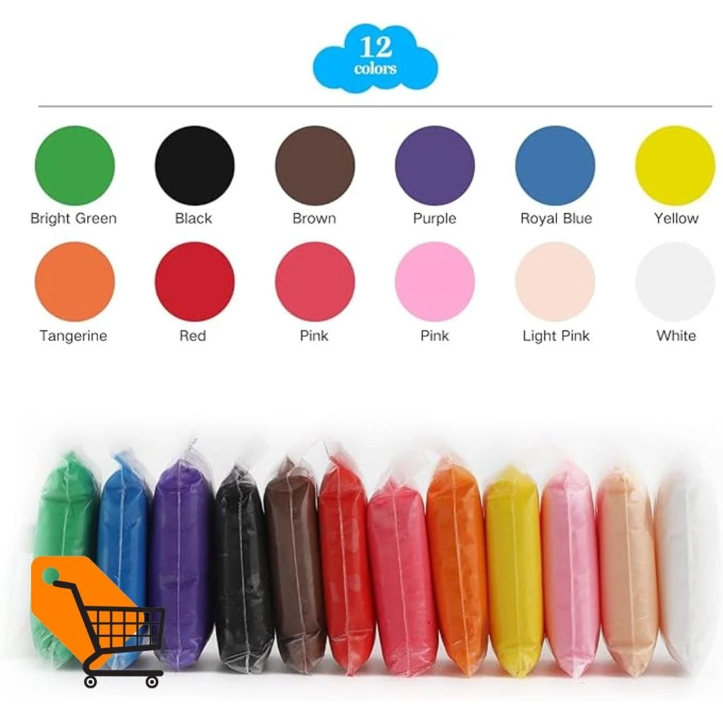 YingBin Student Super Light Clay (12 Colours Pack)